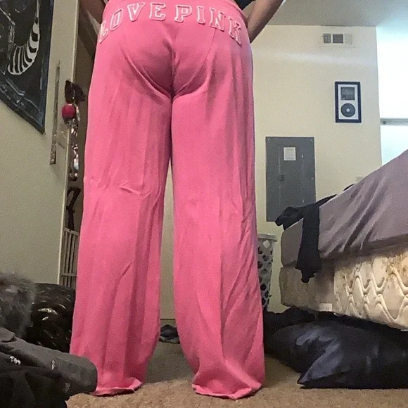 PINK Victoria's Secret Pink Wide Leg Pants - Picture 1 of 2
